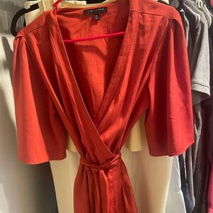 Banana Republic Orange Wrap Dress